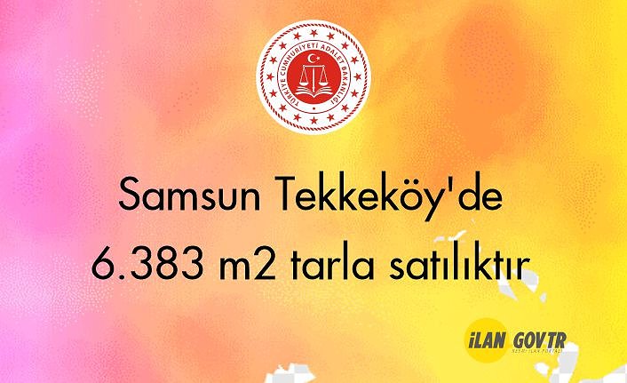 Samsun Tekkeköy'de 6.383 m² tarla mahkemeden satılıktır