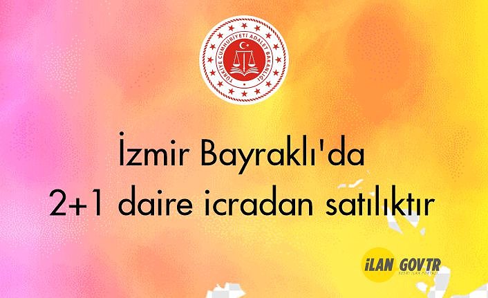 İzmir Bayraklı'da 2+1 daire icradan satılıktır