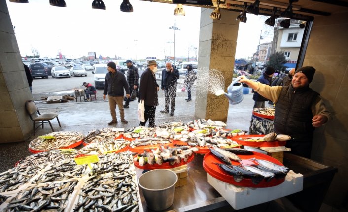 Karadeniz'in soğuyan suyu balıkçı tezgahlarını şenlendirdi