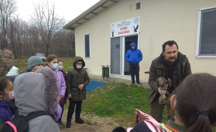 Sinop'ta öğrenciler yaban hayvanlarını tedavi merkezini ziyaret etti