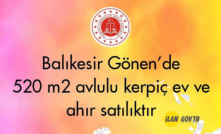 Balıkesir Manyas Salur Mahallesi'nde 550 m² avlulu ev mahkemeden satılıktır