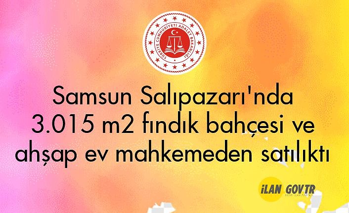Samsun Salıpazarı'nda 3.015 m² fındık bahçesi ve ahşap ev mahkemeden satılıktı