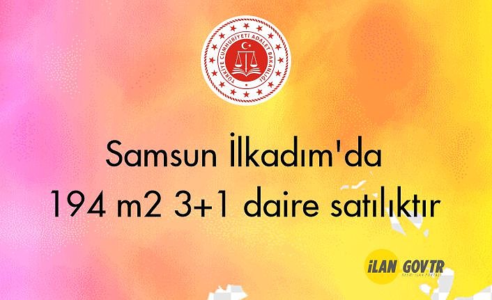 Samsun İlkadım'da 194 m² 3+1 daire icradan satılıktır