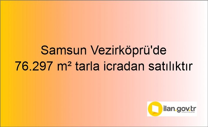 Samsun Vezirköprü'de 76.297 m² tarla icradan satılıktır