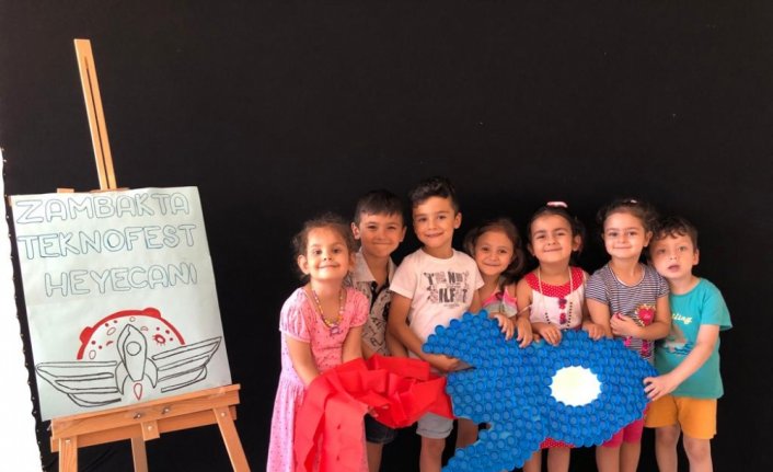 Samsun'da minikler atık malzemelerden roket yaptı