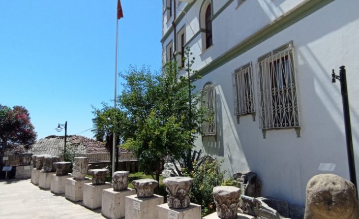 Zonguldak'ta Müze Müdürlüğünün bahçesinde agave bitkisi çiçek açtı