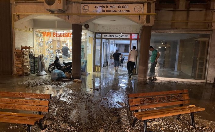 Artvin'de sağanak su baskınlarına neden oldu