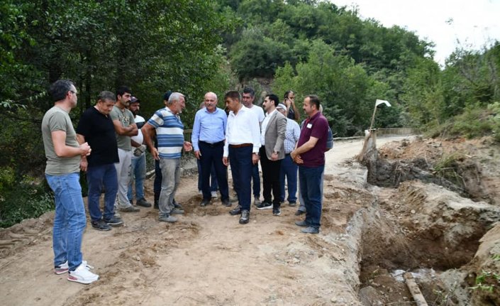 Karabük'te selde zarar gören alanlarda onarım sürüyor