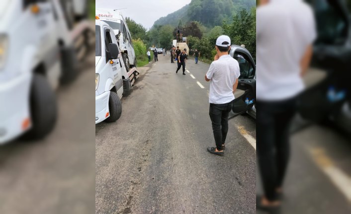 Ordu'da fındık işçilerini taşıyan minibüs ağaca çarptı, 13 kişi yaralandı