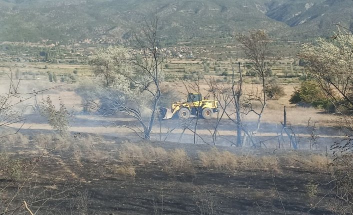 Kastamonu'da çıkan anız yangını söndürülmeye çalışılıyor
