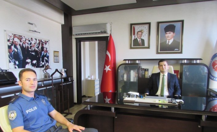 Kaymakam Atar, Kavak İlçe Emniyet Müdür Vekili Güveli ile görüştü