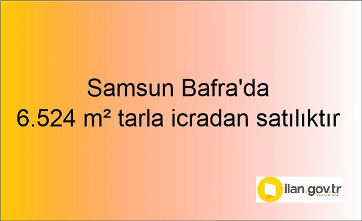 Samsun Bafra'da 6.524 m² tarla icradan satılıktır