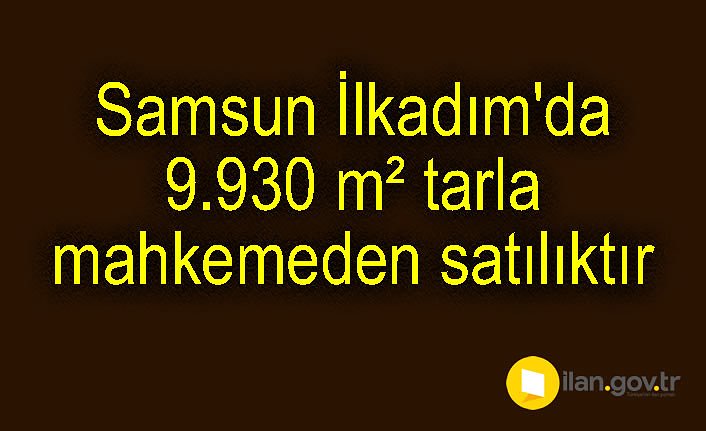 Samsun İlkadım'da 9.930 m² tarla mahkemeden satılıktır