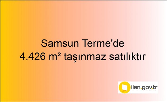 Samsun Terme'de 4.426 m² taşınmaz mahkemeden satılıktır