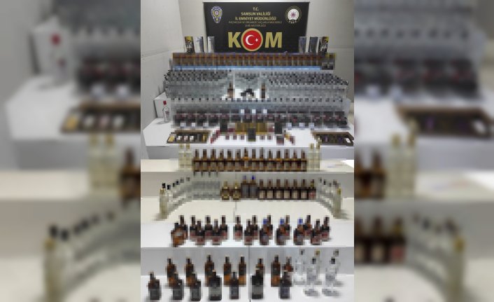 Samsun'da kaçak ve sahte içki operasyonunda 5 zanlı yakalandı