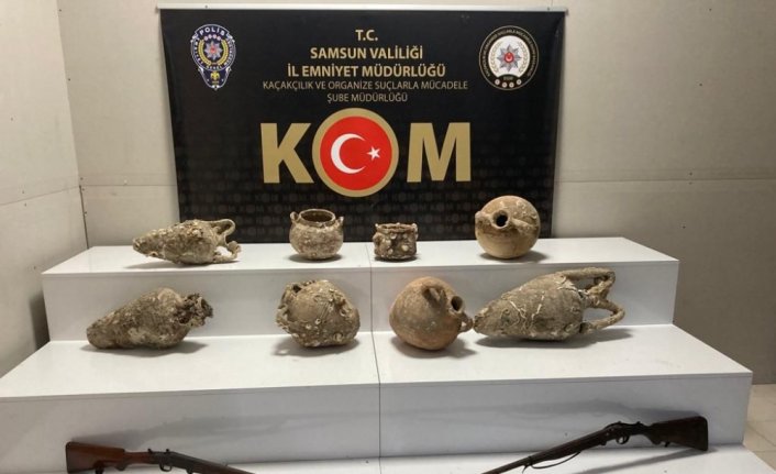 Samsun'da tarihi eser operasyonunda 8 amfora ele geçirildi