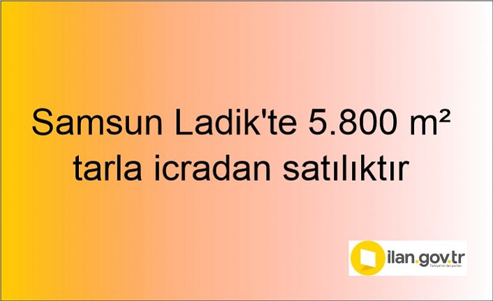 Samsun Ladik'te 5.800 m² tarla icradan satılıktır