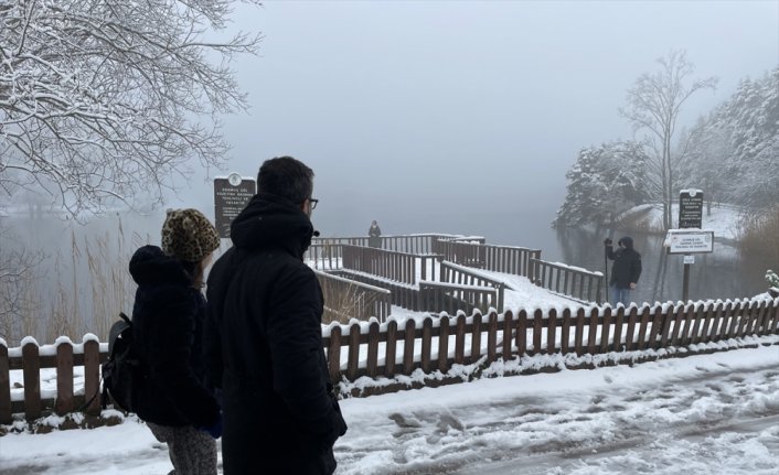 Bolu'da kar yağışı aralıklarla sürüyor