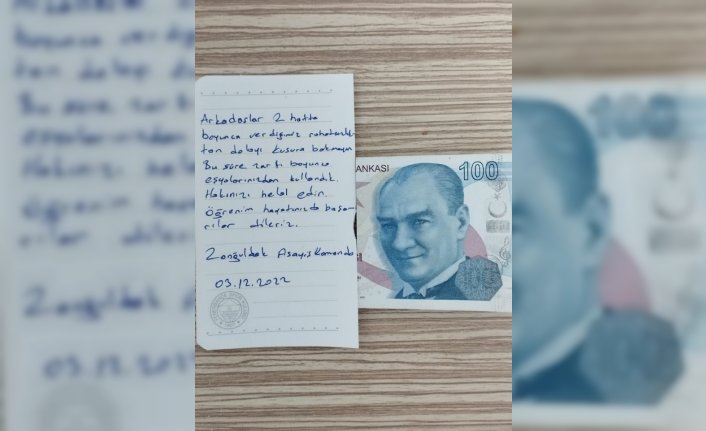 Depremde Düzce'ye gelen destek ekipleri konakladıkları yurtlarda öğrencilere not bıraktı