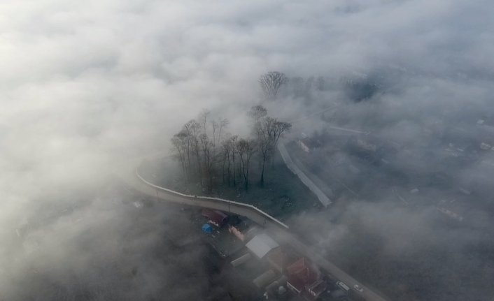 Düzce Ovası sisle kaplandı