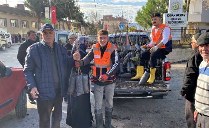 Kavak'ta vatandaşlara ücretsiz fidan dağıtıldı