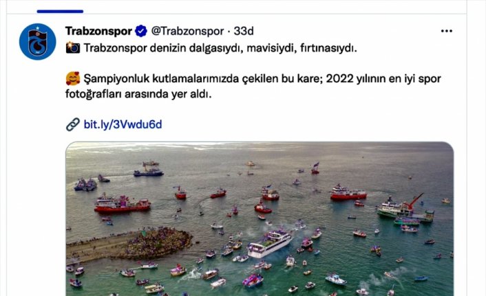 Trabzonspor, AA'nın “Yılın Fotoğrafları“ oylamasındaki şampiyonluk kutlaması fotoğrafını paylaştı