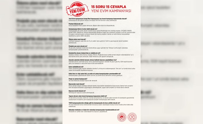 15 soruda “Yeni Evim Kampanyası“na ilişkin merak edilenler