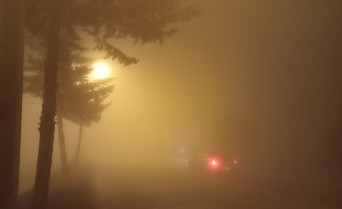 Terme'de yoğun sis trafiği olumsuz etkiledi