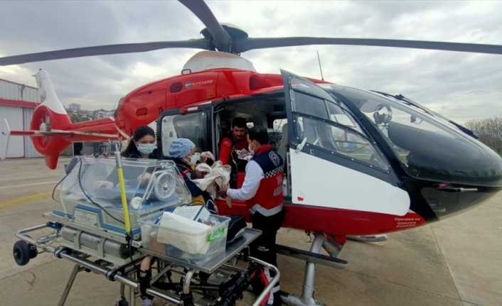 Trabzon'da geçen yıl ambulans helikopterle 298 hasta nakledildi
