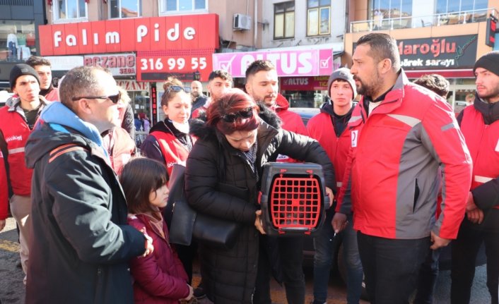 Depremde ölen çiftin enkazdan kurtarılan kedisini arkadaşları sahiplendi