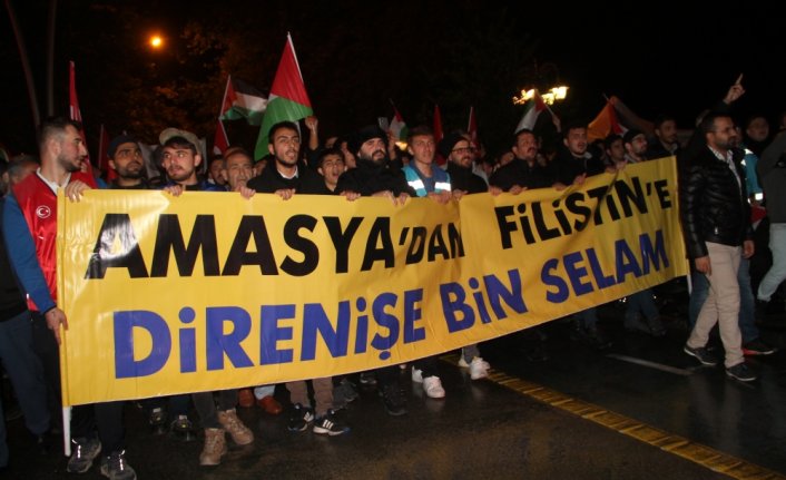 Amasya'da Filistin'e destek yürüyüşü düzenlendi