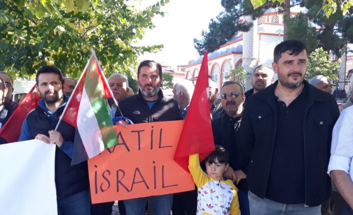 Amasya'da İsrail'in Gazze'de yaptığı katliama tepki gösterildi