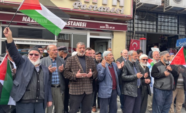 Bayburt'ta sivil toplum kuruluşlarından Filistinlilere destek gösterisi