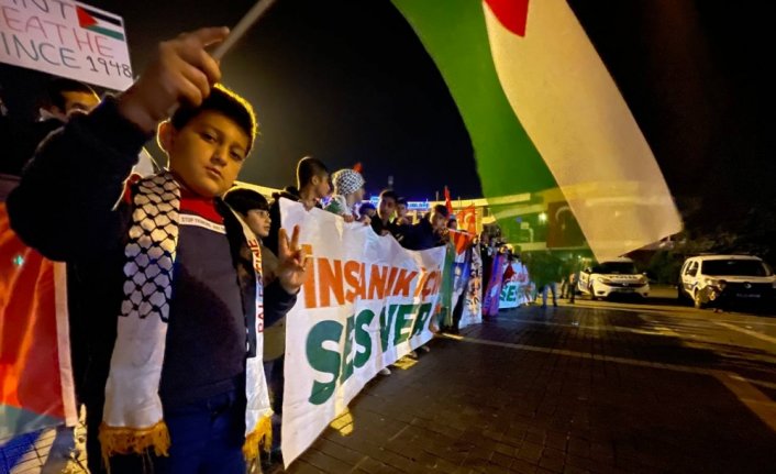 Düzcespor taraftar grupları İsrail'i protesto etti