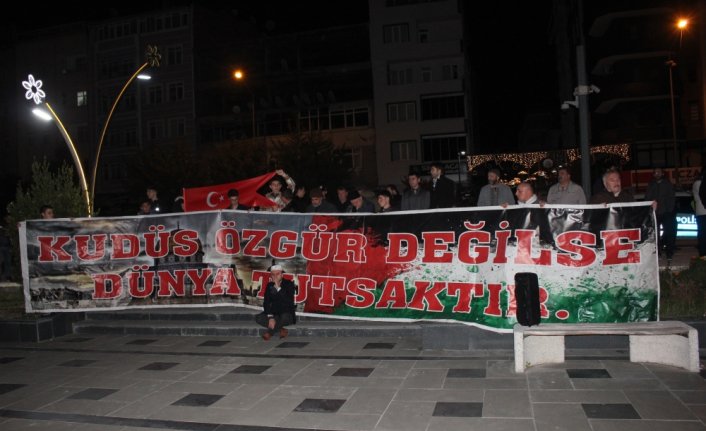 Suluova'da İsrail'in Gazze'deki hastaneye saldırısı protesto edildi