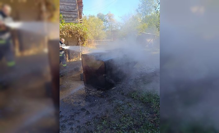 Yeniçağa'da yağ tankında çıkan yangın söndürüldü