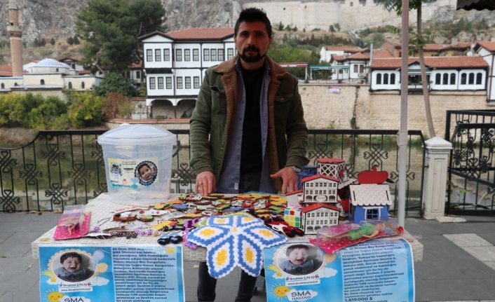 Ankara'da yaşayan SMA hastası İbrahim için Amasya'da yardım standı açıldı