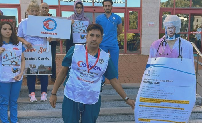 Zonguldak'ta doktorlardan, “Gazze'deki hastanenin bombalanmasını isteyen“ İsrailli meslektaşlarına tepki