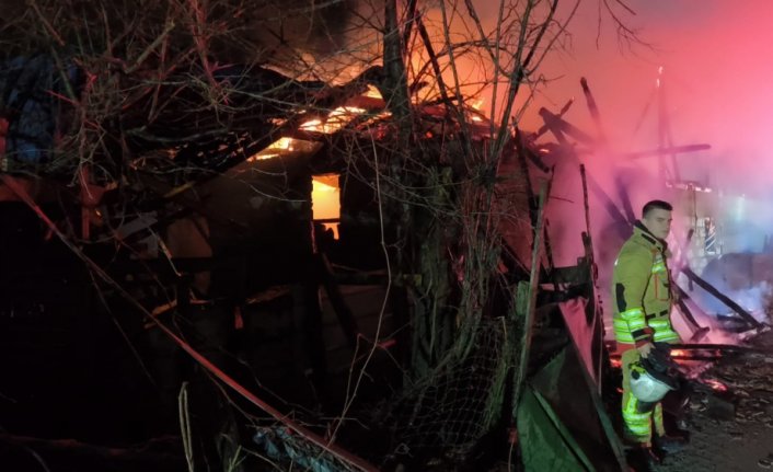 Düzce'de ahırda çıkan yangında 4 büyükbaş hayvan telef oldu