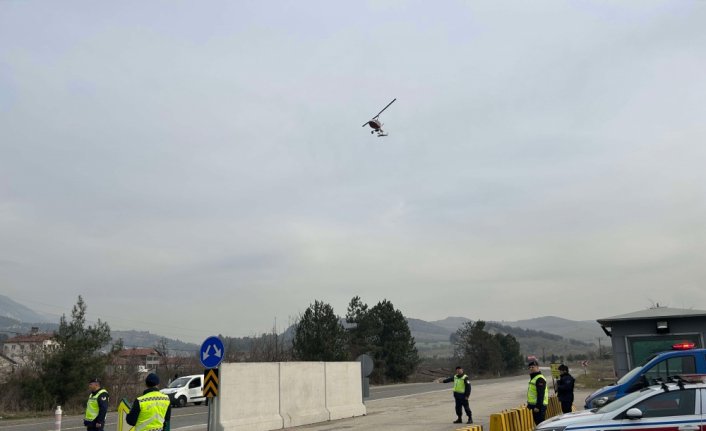Karabük'te cayrokopter destekli trafik denetimi yapıldı