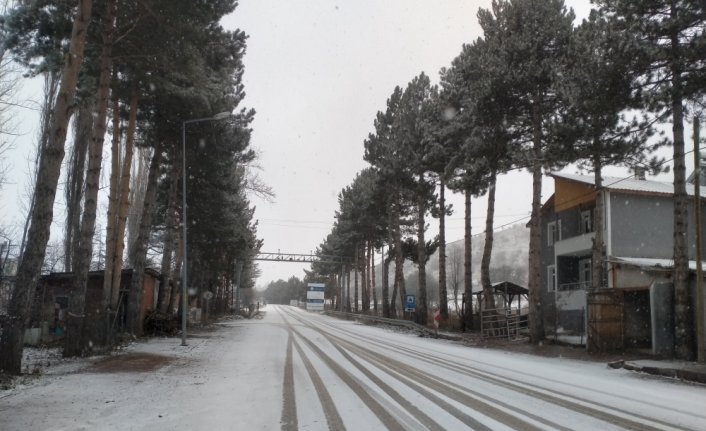 Tokat'ın Başçiftlik ilçesinde kar yağışı etkili oldu