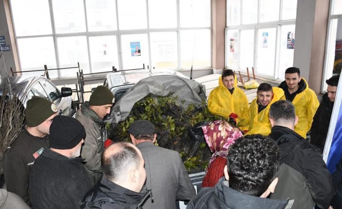 Alaçam'da Orman Haftası kapsamında fidan dağıtımı yapıldı