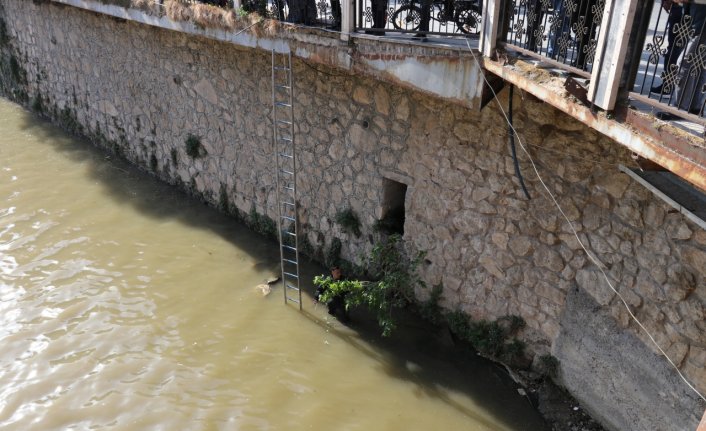 Amasya'da ağlara takılan balığı itfaiye kurtardı