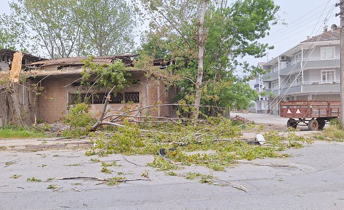 Samsun'da kuvvetli rüzgar bir çatıyı uçurdu, ağaçları devirip elektrik tellerini kopardı