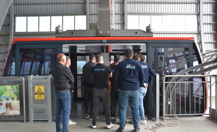 Trabzon'da teleferikte mahsur kalanları kurtarma tatbikatı yapıldı
