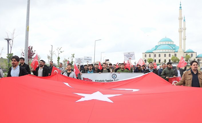 Bayburt'taki üniversite öğrencilerinden ABD'deki Filistin eylemlerine destek