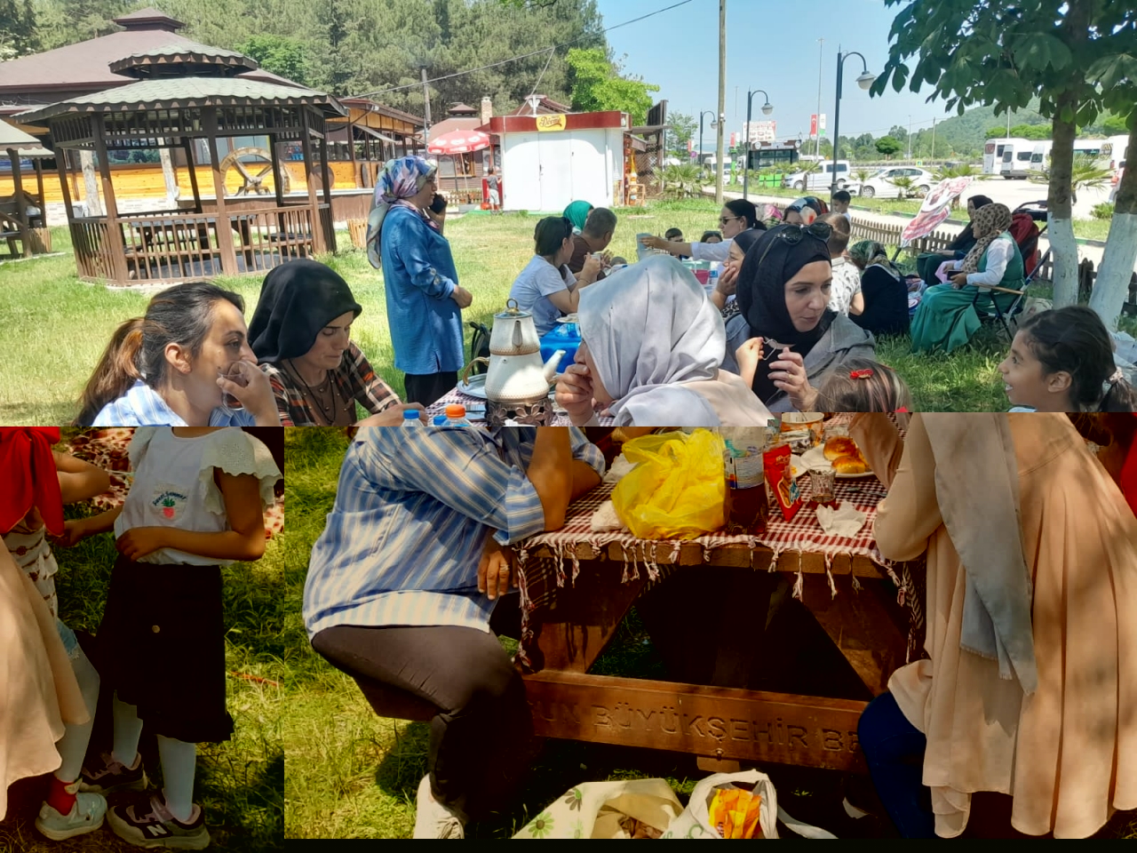 Kavak'ta vatandaşlar Güven Göleti Aile Piknik Alanı'nda vakit geçiriyor