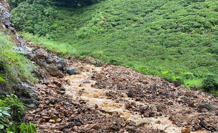Rize'de şiddetli yağış etkili oluyor