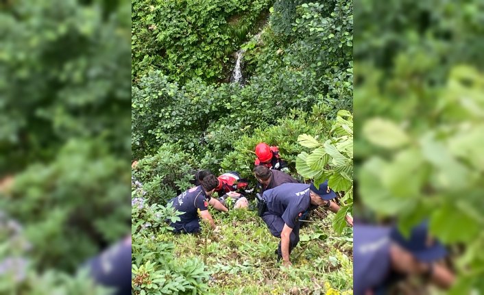 Trabzon'da devrilen minibüsteki 2 kişi yaralandı