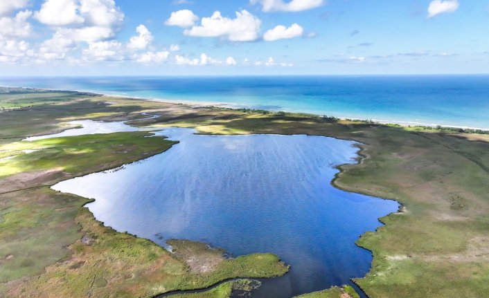 Samsun'un Terme ilçesindeki Amazon Tabiat Parkı dron ile görüntülendi